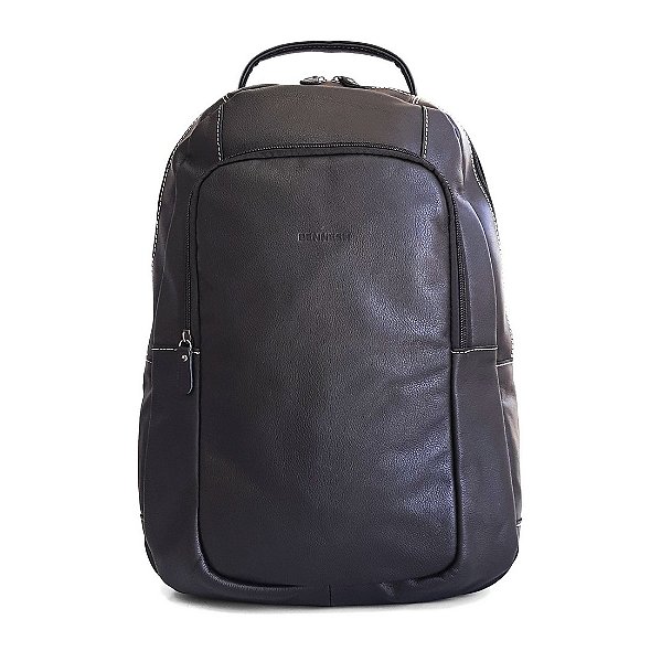 Mochila Executiva Notebook Couro - Preto - Bennesh Flex M900