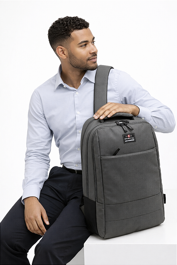 Mochila Escolar Porta Notebook - Republic Vix 8734089 - Cinza