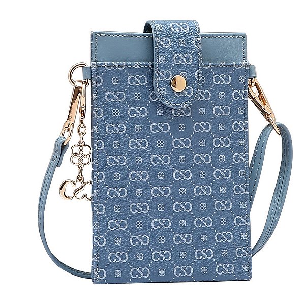 Bolsa Porta Celular - Chenson Original - Alça Tiracolo - Monograma Elegance - Azul 3484977