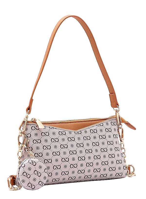 Bolsa Feminina Chenson Original - Elegance Luxo - Alça de Ombro - Bege 3485089