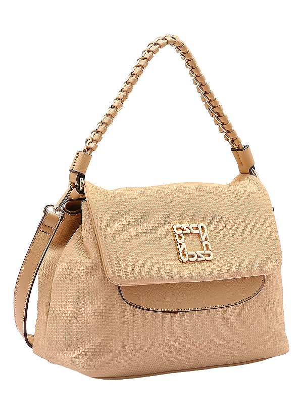 Bolsa Feminina Chenson Original - Ferragem Deluxe - Alça de Mão - Bege 3485057
