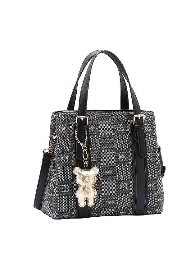 Bolsa Feminina Chenson Original - Elemento Gráfico - Alça de Mão - Preto 3485094