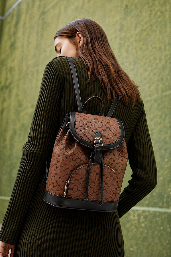 Mochila Feminina Chenson Original - Luxury Monograma - Café 8485045