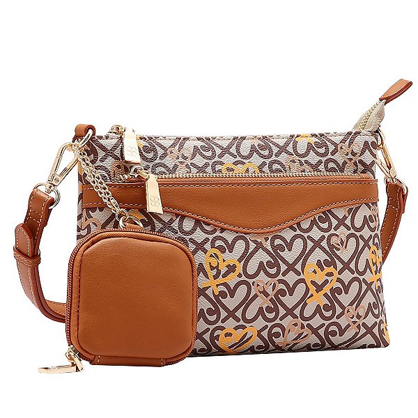 Bolsa Feminina Chenson Original - Classic Heart Versátil - Alça tiracolo - Café 3484991