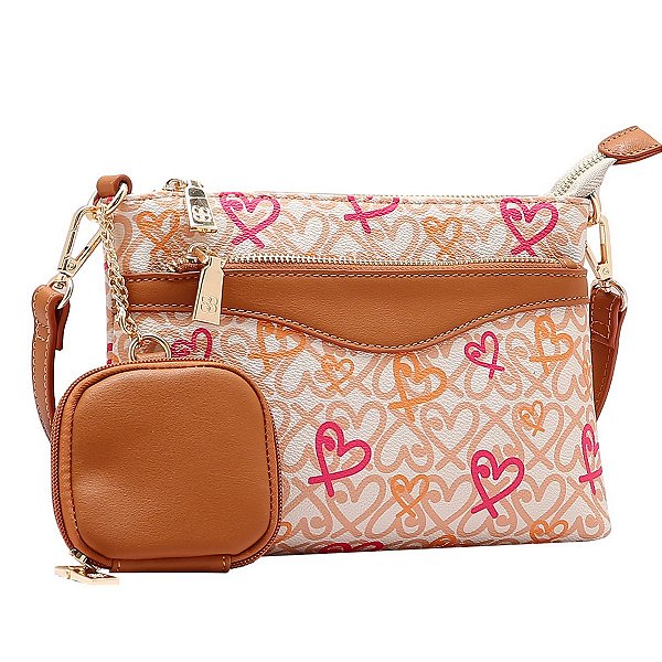 Bolsa Feminina Chenson Original - Classic Heart Versátil - Alça tiracolo - Nude 3484991