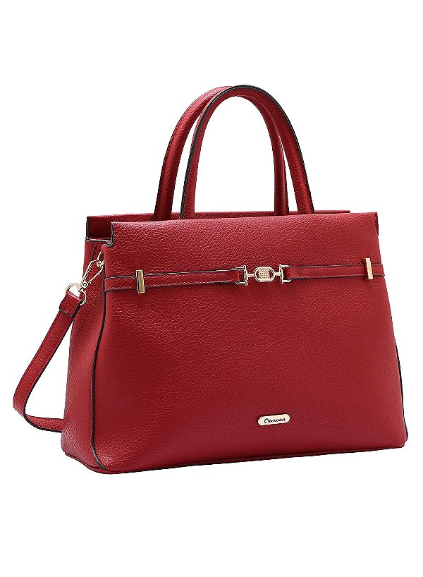 Bolsa feminina Alça de mão - Minimalista - Vinho - Chenson 3485019
