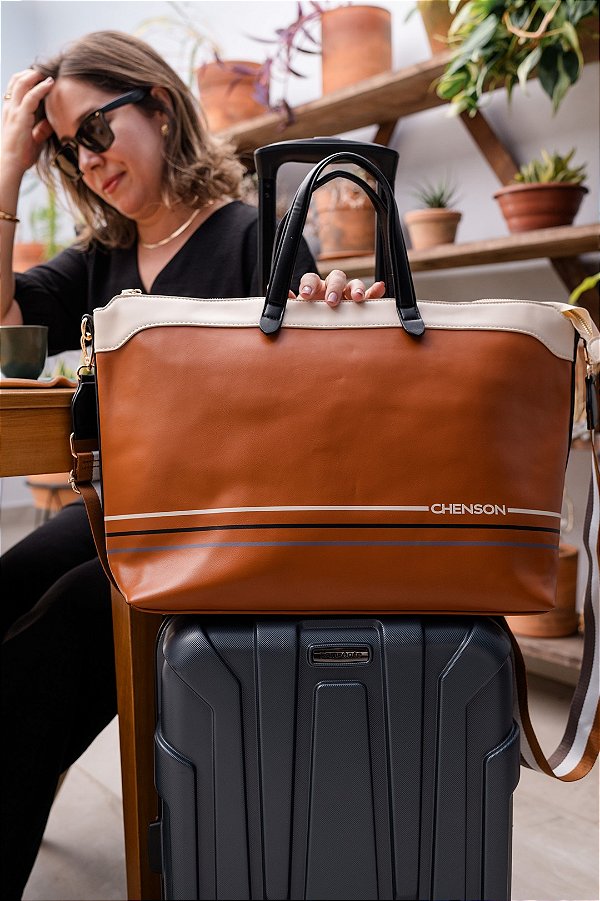 Bolsa Feminina de Viagem - Chenson Original - Mala de Bordo - Marrom 3485011