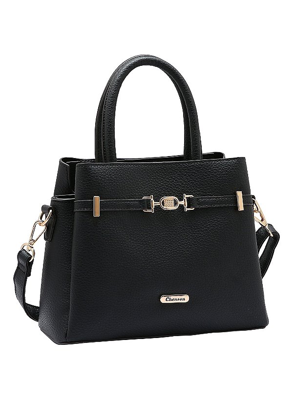 Bolsa feminina Alça de mão - Minimalista - Preto - Chenson 3485020