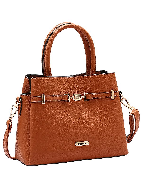 Bolsa feminina Alça de mão - Minimalista - Whisky - Chenson 3485020