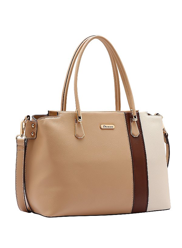 Bolsa feminina Alça de mão - Atemporal - Bege - Chenson 3484909