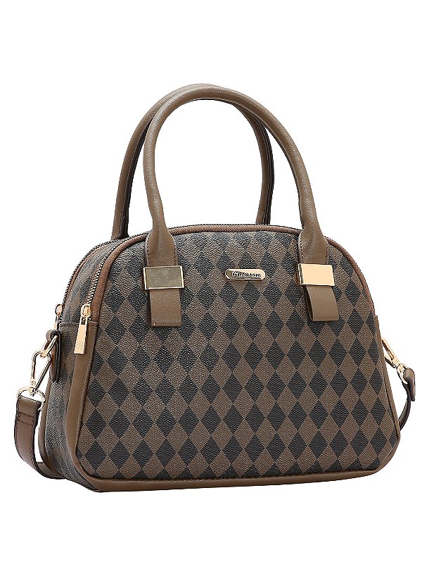 Bolsa Feminina Chenson Original - Geométrica - Alça de Mão - Café 3484853