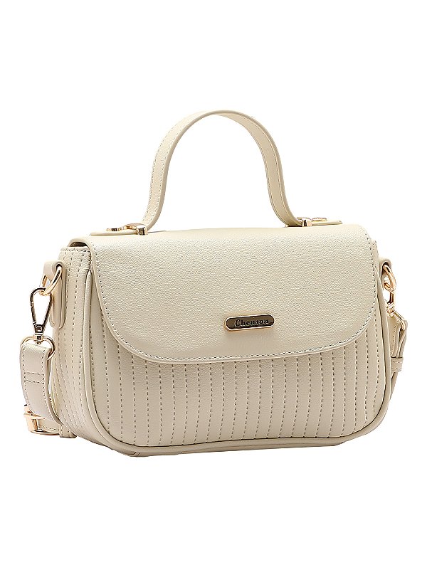 Bolsa Feminina Chenson Original - Textura Minimalista - Alça de Mão - Off White 3484899