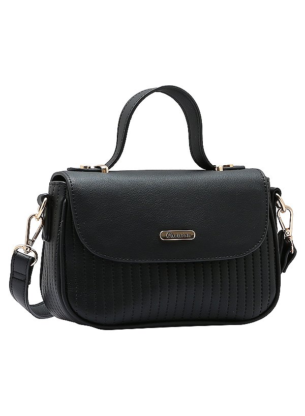 Bolsa Feminina Chenson Original - Textura Minimalista - Alça de Mão - Preto 3484899