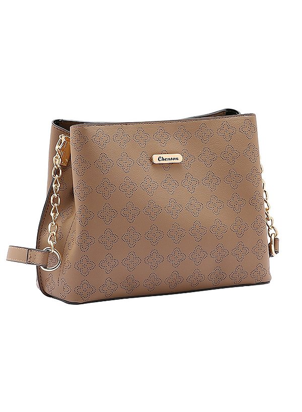 Bolsa Feminina Chenson Original - Perfurado - Alça Transversal - Natural 3484952