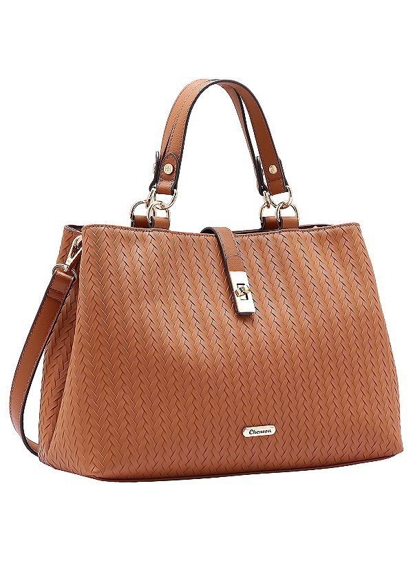 Bolsa Feminina Chenson Original - Tresse Contemporâneo - Alça de Mão - Marrom 3484868