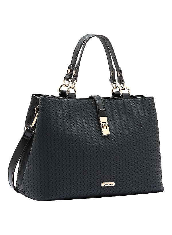 Bolsa Feminina Chenson Original - Tresse Contemporâneo - Alça de Mão - Preto 3484868