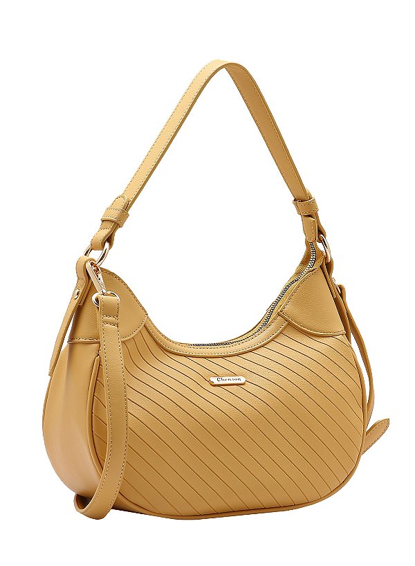 Bolsa Feminina Chenson Original - Matelassê Diagonal - Alça de Ombro - Amarelo 3484895