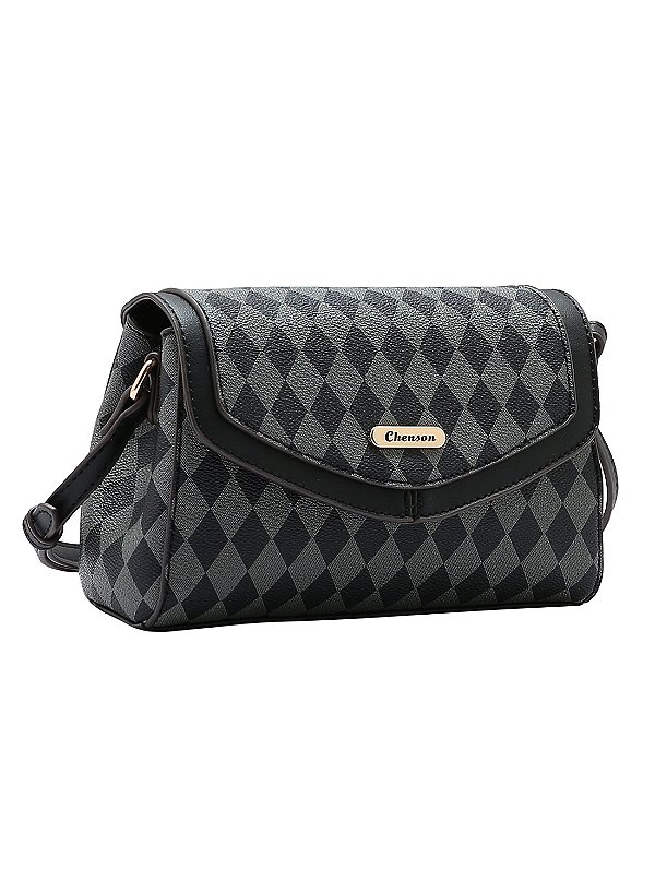 Bolsa Feminina Chenson Original - Geométrica - Transversal - Preto 3484855