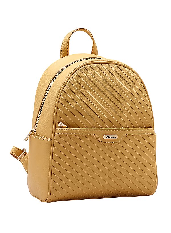 Mochila Feminina Chenson Original - Matelassê Diagonal - Amarelo 8484893