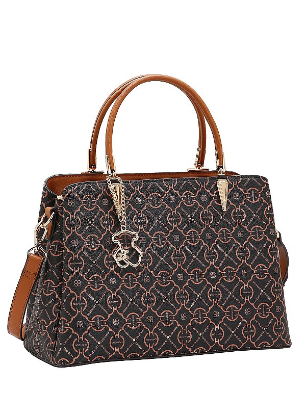Bolsa Feminina Classic Cristal Estruturada Casual - Chenson 3485354 Café