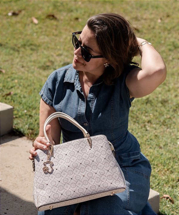 Bolsa Feminina Classic Cristal Estruturada Casual - Chenson 3485354 Bege