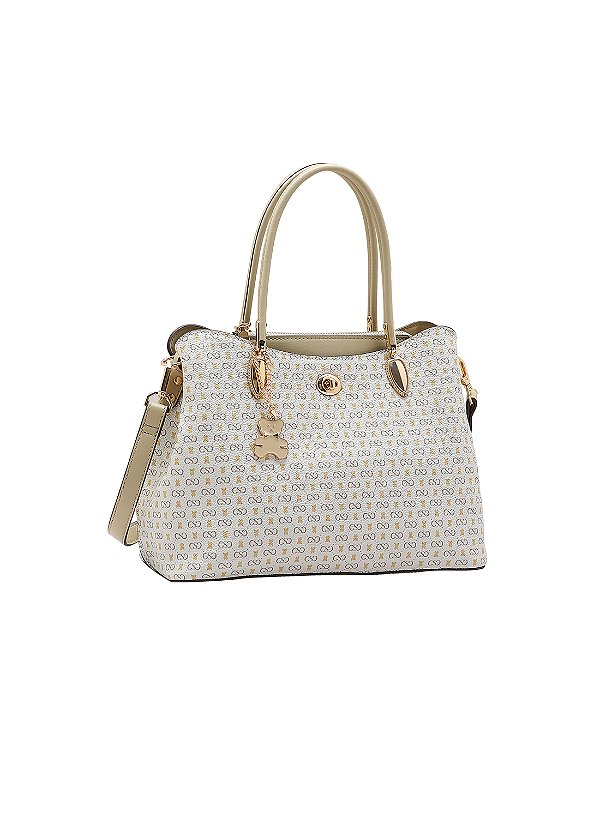 Bolsa Feminina Chenson Original - Monograma Baby Urso - Alça de Mão - Nude 3485367