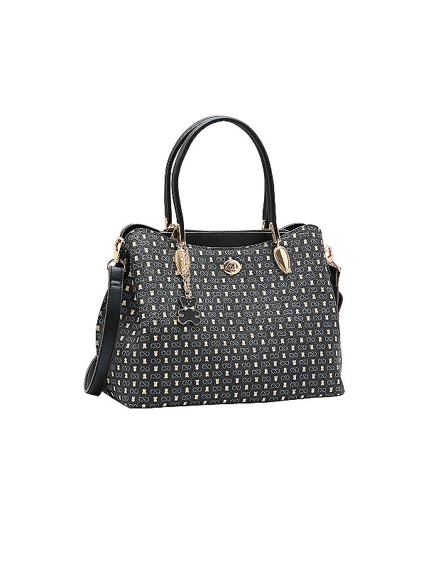 Bolsa Feminina Chenson Original - Monograma Baby Urso - Alça de Mão - Preto 3485367