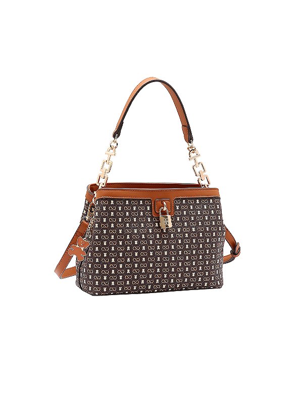 Bolsa Feminina Chenson Original - Monograma Baby Urso - Alça de Mão - Café  3485368