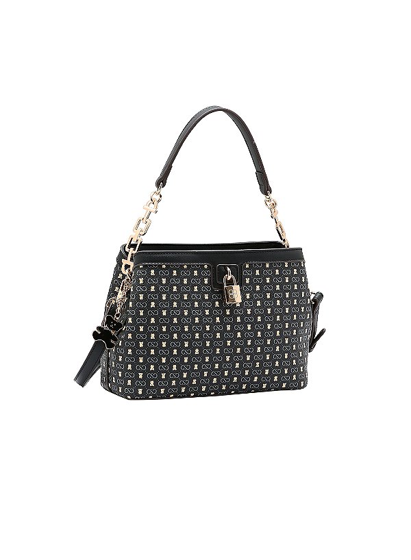 Bolsa Feminina Chenson Original - Monograma Baby Urso - Alça de Mão - Preto  3485368