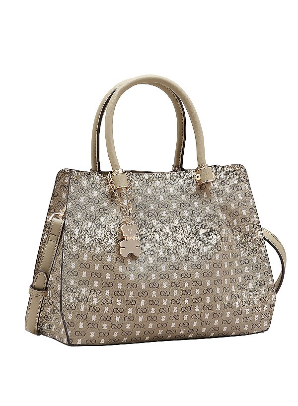 Bolsa Feminina Chenson Original - Monograma Baby Urso - Alça de Mão - Natural  3485371