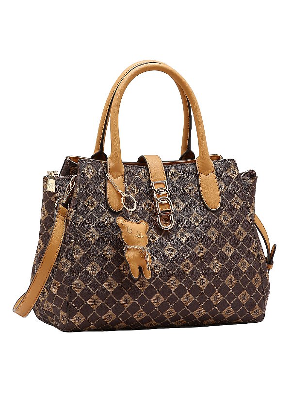 Bolsa Feminina Chenson Original - Monograma Elemento Grafico - Alça de Mão - Café  3485385
