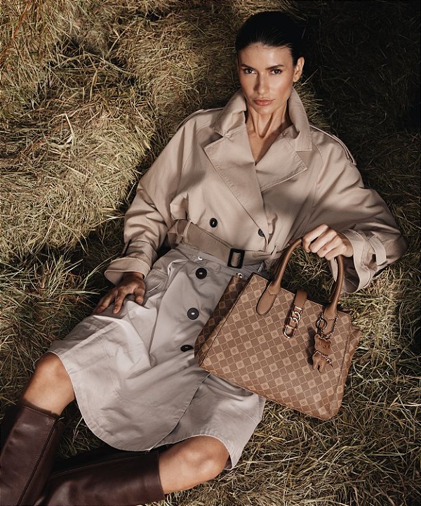 Bolsa Feminina Chenson Original - Monograma Elemento Grafico - Alça de Mão - Natural  3485385