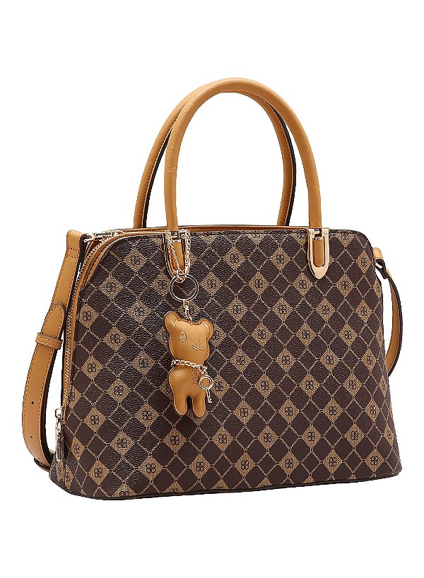 Bolsa Feminina Chenson Original - Monograma Elemento Grafico - Alça de Mão - Café 3485386