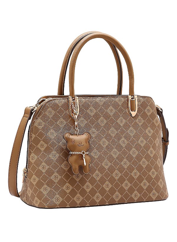 Bolsa Feminina Chenson Original - Monograma Elemento Grafico - Alça de Mão - Natural  3485386