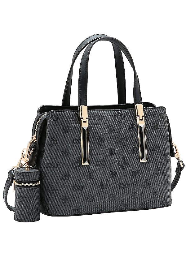Bolsa Feminina Chenson Original - Monograma Atemporal - Alça de Mão - Preto 3485419