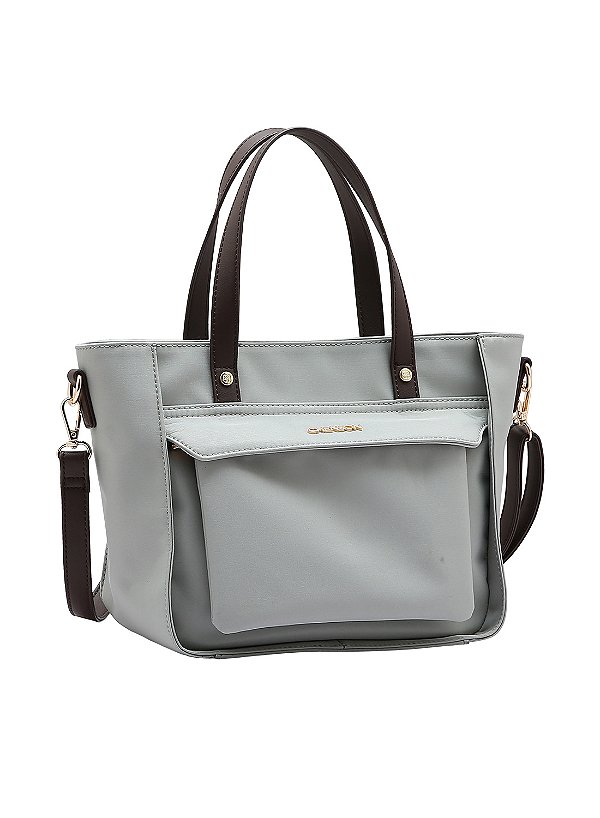 Bolsa Feminina Chenson Original - Microfiber - Alça de Mão - Cinza  3185115
