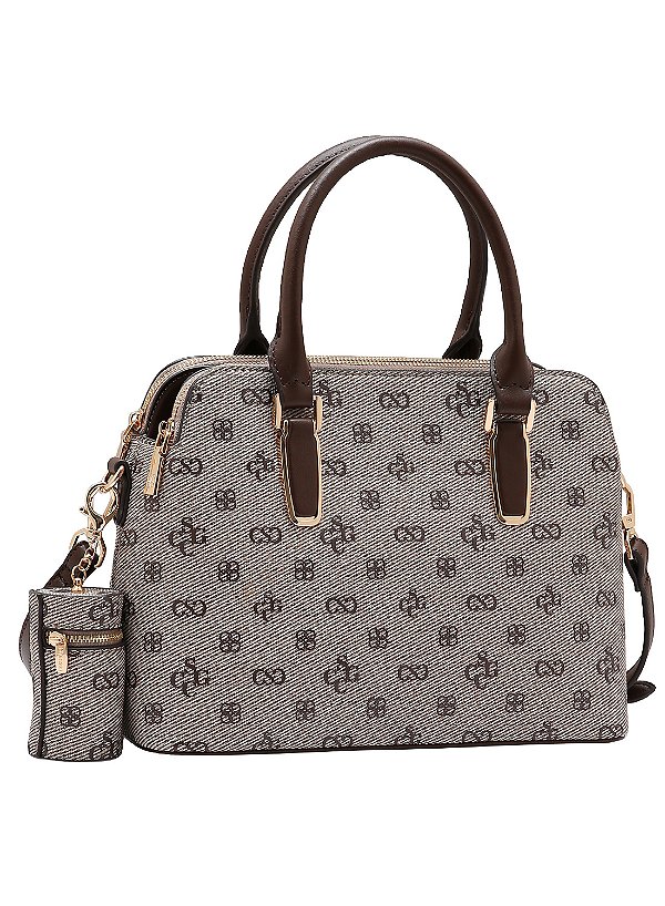 Bolsa Feminina Chenson Original - Monograma Atemporal - Alça de Mão  - Café 3485419