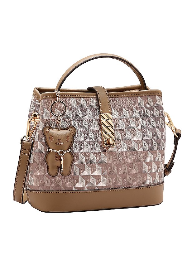Bolsa Feminina Chenson Original - Monograma tridimensional - Alça de Mão  - Bege 3485424