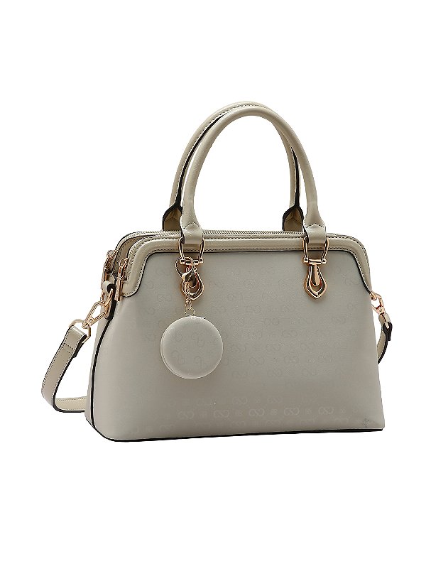 Bolsa Feminina Chenson Original - Relevo Monograma - Alça de Mão  - Nude 3485432