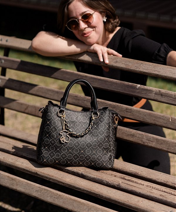 Bolsa Feminina Chenson Original - Classic Cristal - Alça de Mão - Preto 3485356