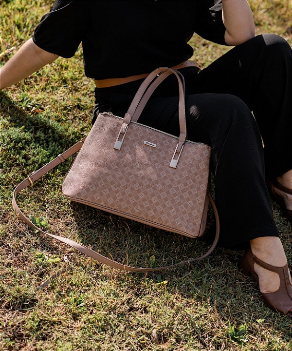 Bolsa Elemento Gráfico Casual - Ombro - Rosê - Chenson 3485285