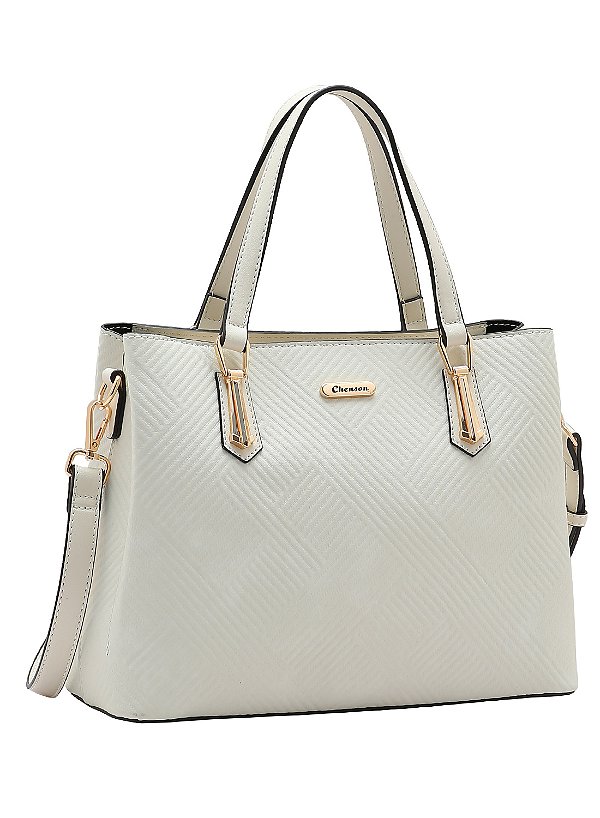 Bolsa Clássico Soft Chic - Alça de Mão - Bege - Chenson 3485310