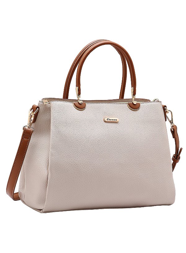 Bolsa Atemporal - Alça dupla - Nude - Chenson Original 3485118