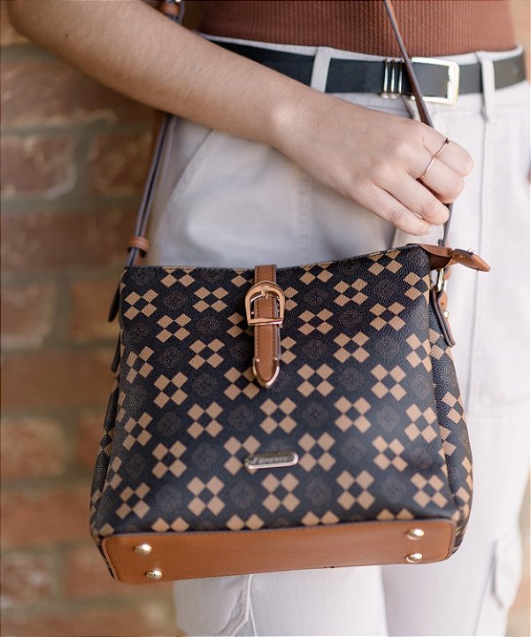 Bolsa New Elemento Gráfico - Transversal - Café - Chenson 3485297