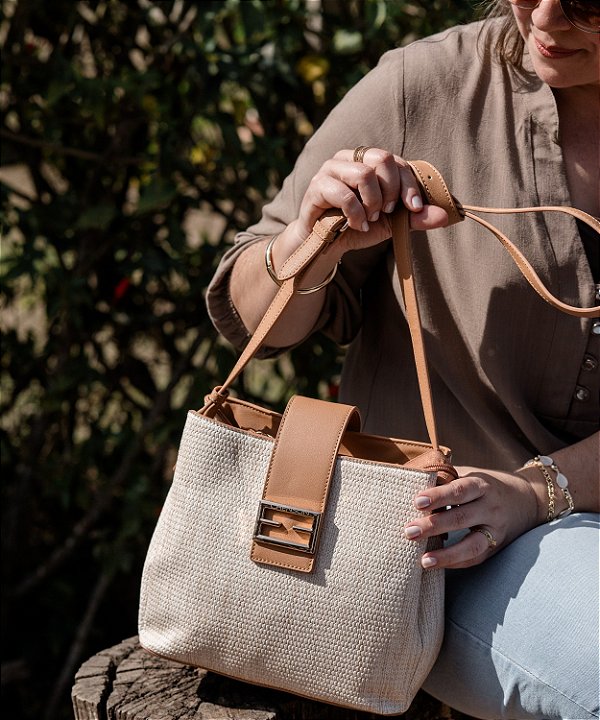 Bolsa Elegance - Alça de Mão - Off White Chenson 3485323