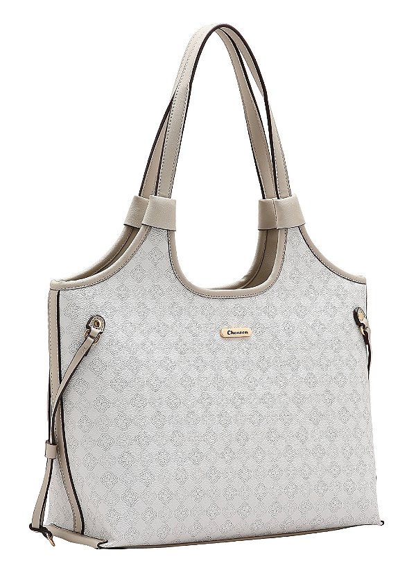Bolsa Elemento Gráfico Casual - Alça de Ombro - Nude - Chenson 3485291
