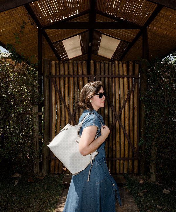 Bolsa Elemento Gráfico Casual - Alça de Ombro - Nude - Chenson 3485291