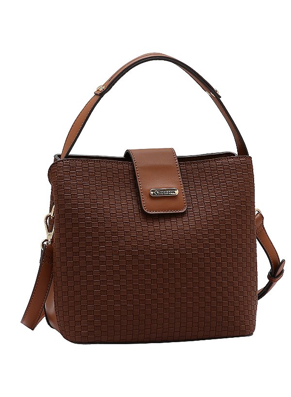 Bolsa Duo Colors - Alça de Mão - Café - Chenson Original 3485264