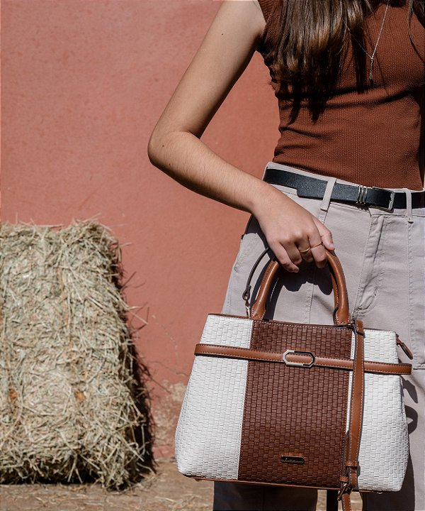 Bolsa Duo Colors - Alça dupla - Bege - Chenson Original 3485263