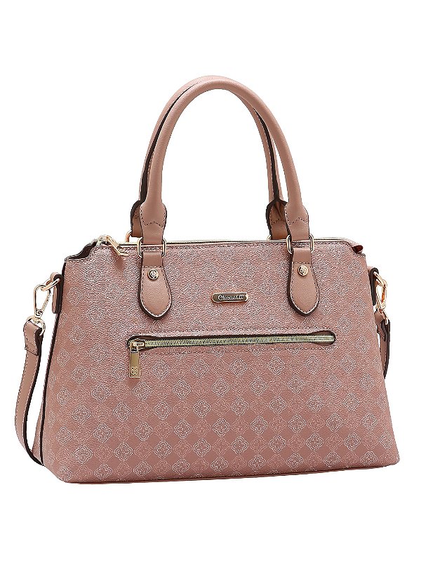 Bolsa Elemento Gráfico Casual - Alça de Mão - Rosê - Chenson 3485288